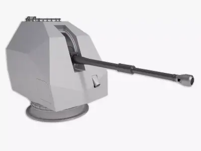 Mark 8 naval gun 3D model 3D model