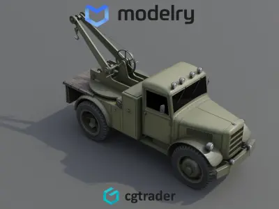 tow truck 3D model Textured