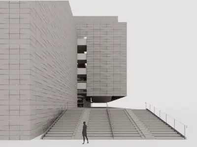 Brutalist Industrial Building 10 Low-poly 3D model