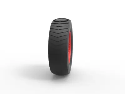 Rear wheel of Small block Pulling tractor Scale 1 to 25 3D print model