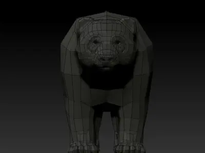 3D PANDA LOWPOLY bear Low-poly 3D model