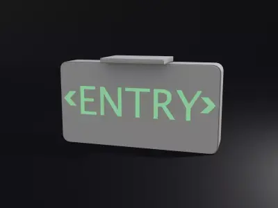 Entry Sign Board Low-poly 3D model