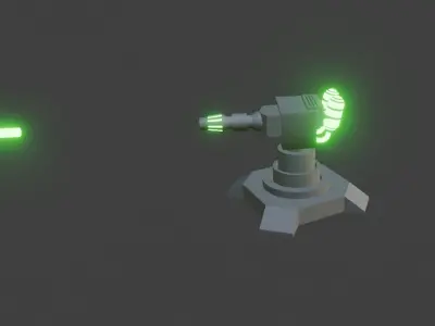 plasma turret Low-poly 3D model purchase