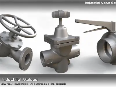 25  Industrial Valves 3D model