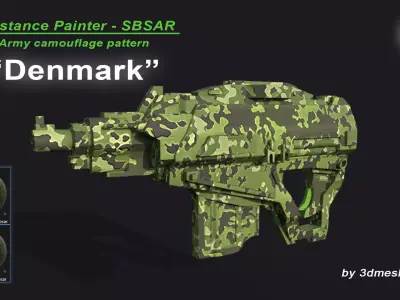 Denmark - Army Camouflage Pattern - SBSAR Material 3D model