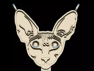 Sphynx Cat pendant 3D print model