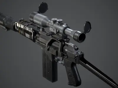 VSK-94 sniper rifle Low-poly 3D model