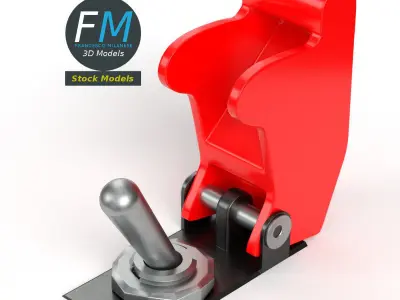 Toggle switch with guard 3D model