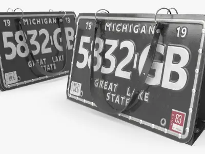  Designer Michigan Car License Plate Bag 