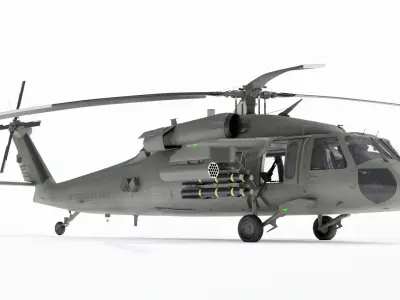 UH-60M Battlehawk with nice interior 3D model