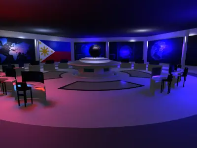 Command Center - Control Room- Military Base - Philippines Low-poly 3D model
