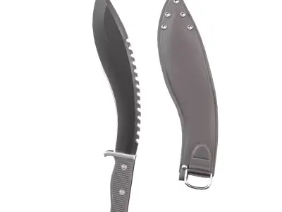 Knife Sawback Kukri Low-poly 3D model