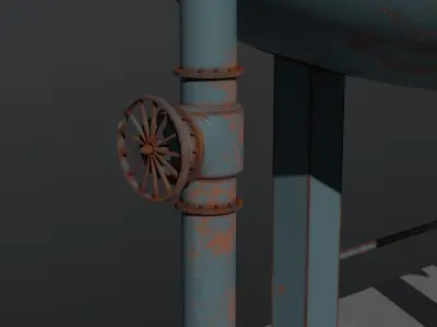 Industrial Big Barrels Low-poly 3D model