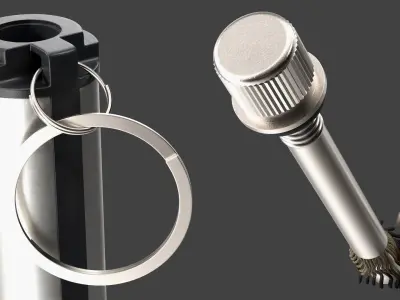 Permanent Lighter in Open State with Visible Wick and Flame 3D model