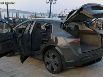 Modern Electric SUV Black Rigged for Maya 3D model