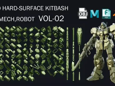 150 HARD-SURFACE KITBASH VOL 02 3D model