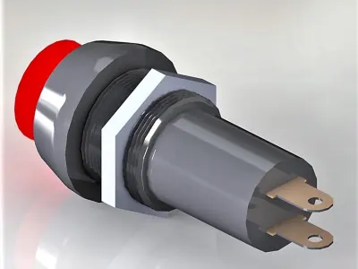  Signal bulb 10 red 3D model