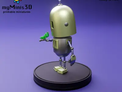 Cute Robot with a Caterpillar Miniature 3D print model