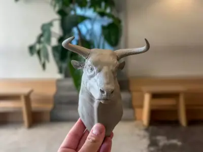 Bull Head Sculpture for 3D Printing Realistic Bust 3D print model purchase