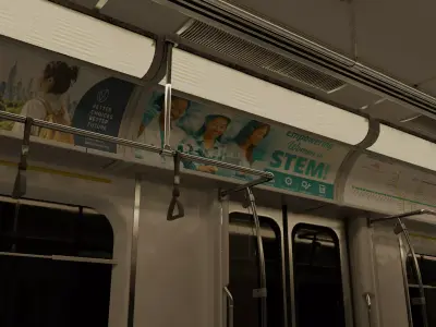 Subway Metro Train Interior Low-poly 3D model