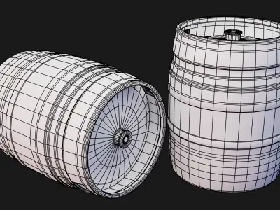 Beer Keg 50L - New and Worn Low-poly 3D model