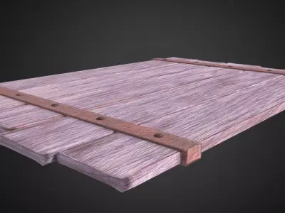 Wood board model Low-poly 3D model