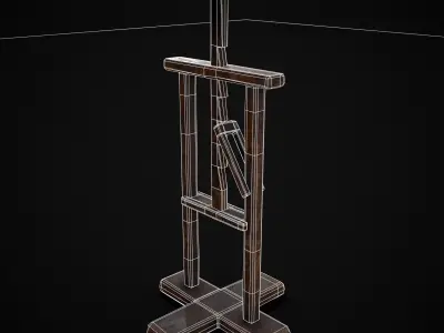 Vintage Sculpting Table Low-poly 3D model