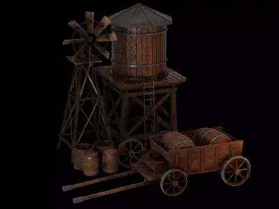 Medieval Asset kit Low-poly 3D model