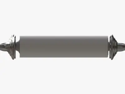 Ancient Scroll With Metal Rods clean 01 3D model