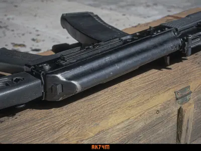 AK74M ak - rifle Low-poly 3D model