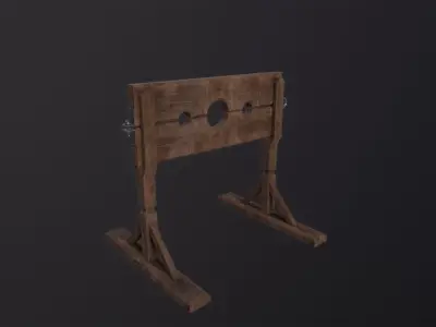 Stocks prison 3D Model Low-poly 3D model