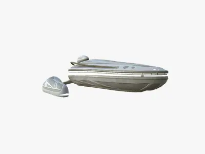 Alien Spaceship UFO H09 Full White - Sci Fi Spacecraft Design Low-poly 3D model