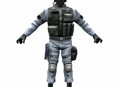 R6 Face mask Army Soldier Low-poly 3D model