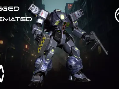 Battle Mech Low-poly 3D model purchase