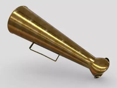 Megaphone gold vase Low-poly 3D model