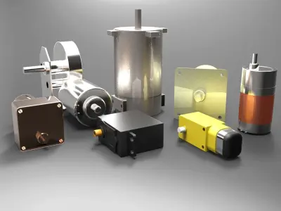 Motors button Free 3D model