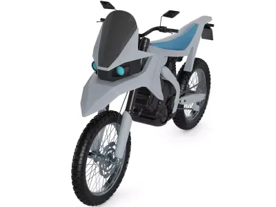 Enduro Motorcycle 3D model 2