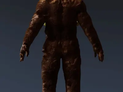 Mammoth with mascot human body 3D model