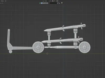 Ballistic Missile Cart Free low-poly 3D model