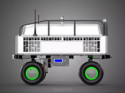 SELF DRIVING ELECTRIC DELIVERY ROBOT CART CARGO BOX LOGISTIC BOT 3D model