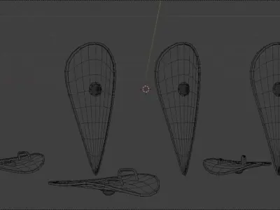 Medieval shield 3 in 1 Low-poly 3D model