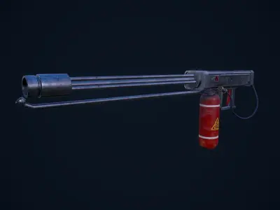 Flamethrower grenade launcher Low-poly 3D model purchase