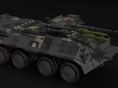 BTR-3E1 armored vehicle Low-poly 3D model