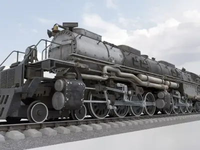 Union Pacific Big Boy American Steam Train Locomotive Low-poly 3D model