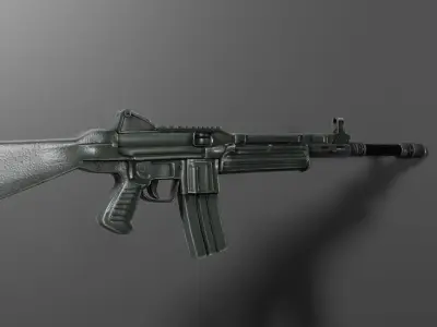 Assault rifle Cetme L Low-poly 3D model