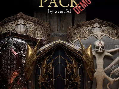 Shields Pack Free low-poly 3D model