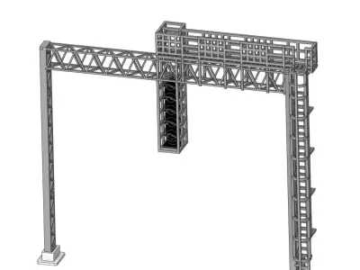 Railway signal bridge 110mm width 1-87 FDM 3D print model