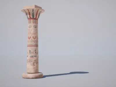 Egyptian Column Low-poly 3D model