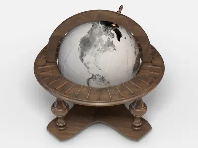 Antique World Globe Model 3D model