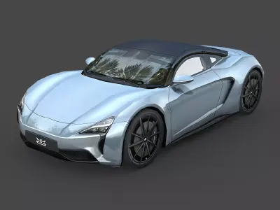 High-Quality Generic Sports Car Low-poly 3D model